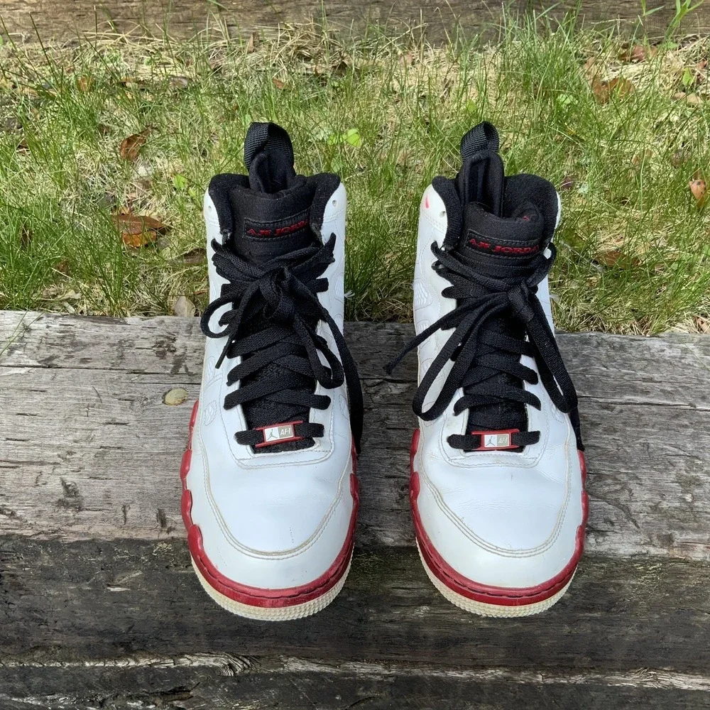 Nike Air Jordan Fussion 9 Red White Black Men Sneaker Size 9.5 Shoes 352753-102‎